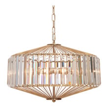 Todd Gold Steel & Glass 5 Light Pendant